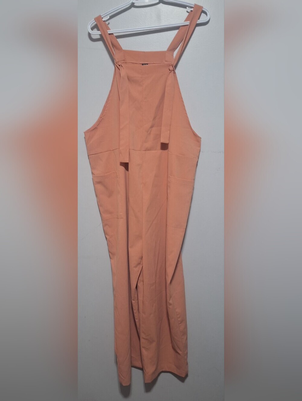 XL Nwot SHEIN Peach High‑Neck Wide‑Leg Jumpsuitl